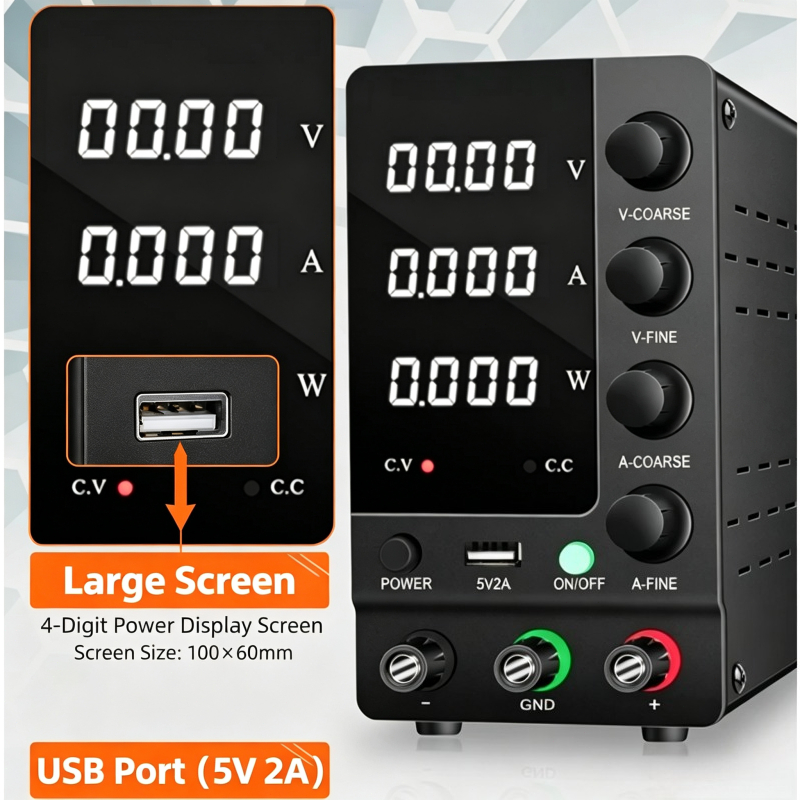 0-32V 0-6A variabel geregelde  - Electronics Repair Bench recensie en prijs